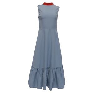 Rejina Pyo Bridget Mock-Neck Sleeveless Midi Dress In Light Blue Rayon